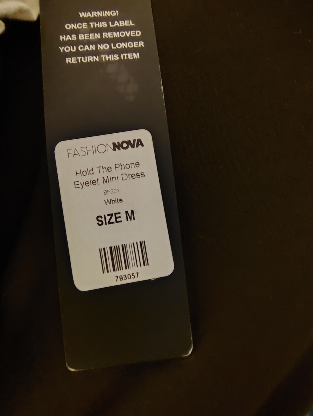NWT Fashion Nova Eyelet Ruffled Skirt Off-Shoulder Mini Dress Pure White Size M - Picture 5 of 16